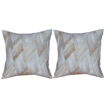 Hilason Cowhide Leather Hair-On Patchwork Cushion Pillow Cover